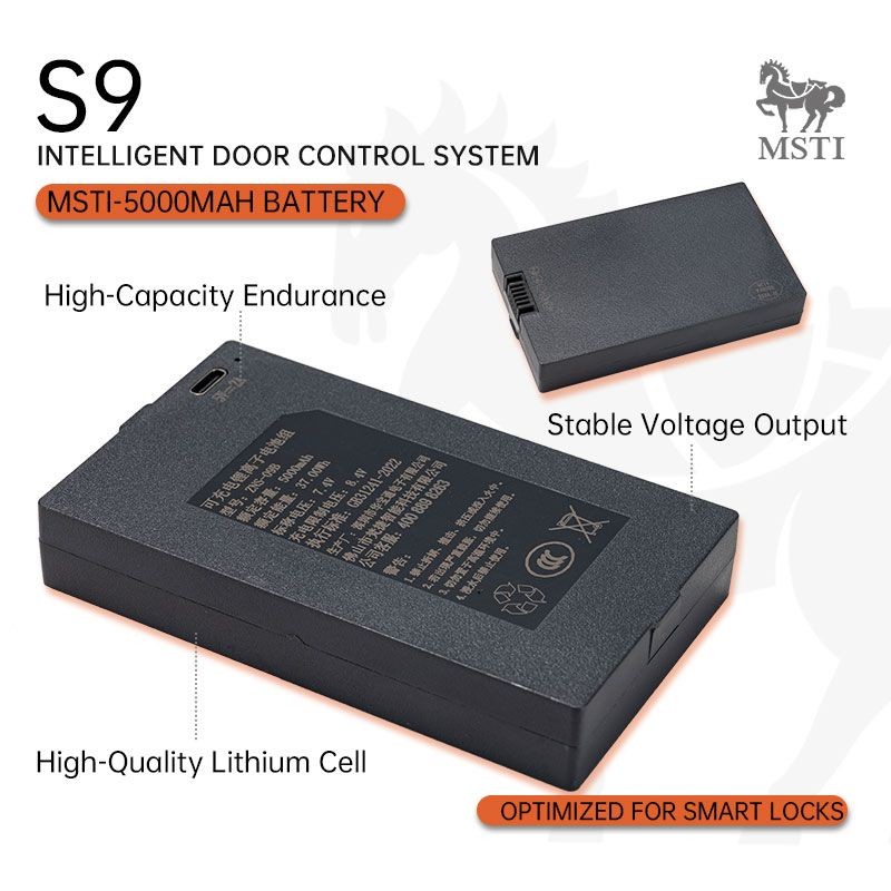 MSTI 5000mAh lithium battery for S9 smart lock, high capacity and stable power supply.