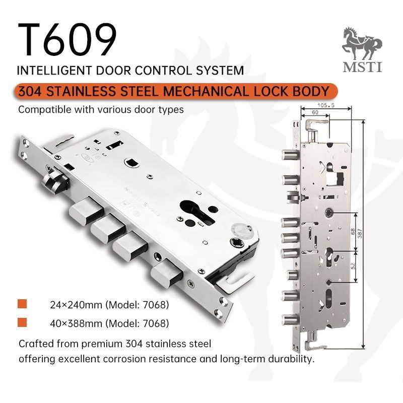 T609 with 304 Stainless Steel Mechanical Lock Body | Durable Core for Diverse Doors