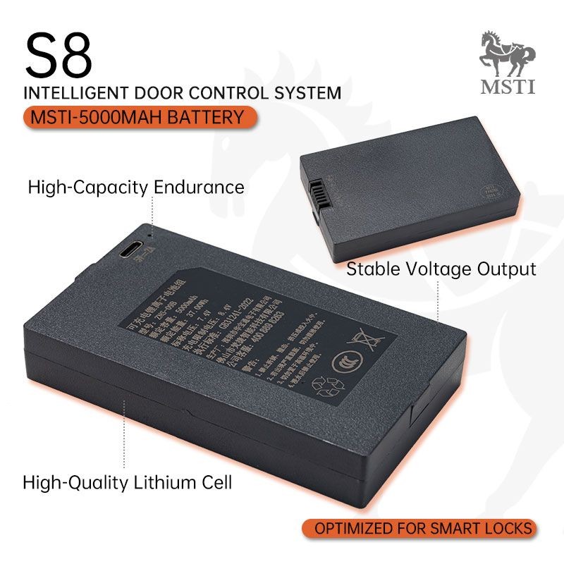 MSTI 5000mAh lithium battery for smart locks with high capacity and stable voltage output.